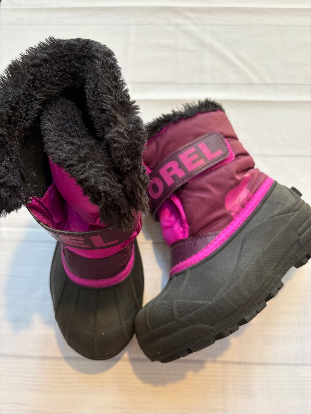 Sorel Kids Magenta and Black Winter Boots